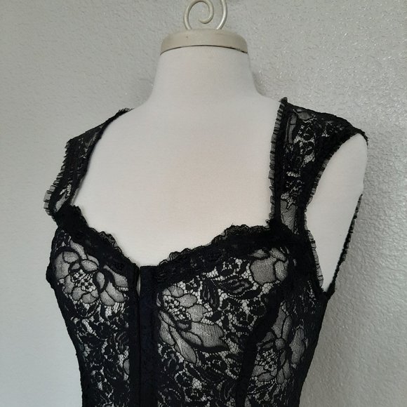 Ann Ferriday Black Lace Corset Blouse - Picture 6 of 12